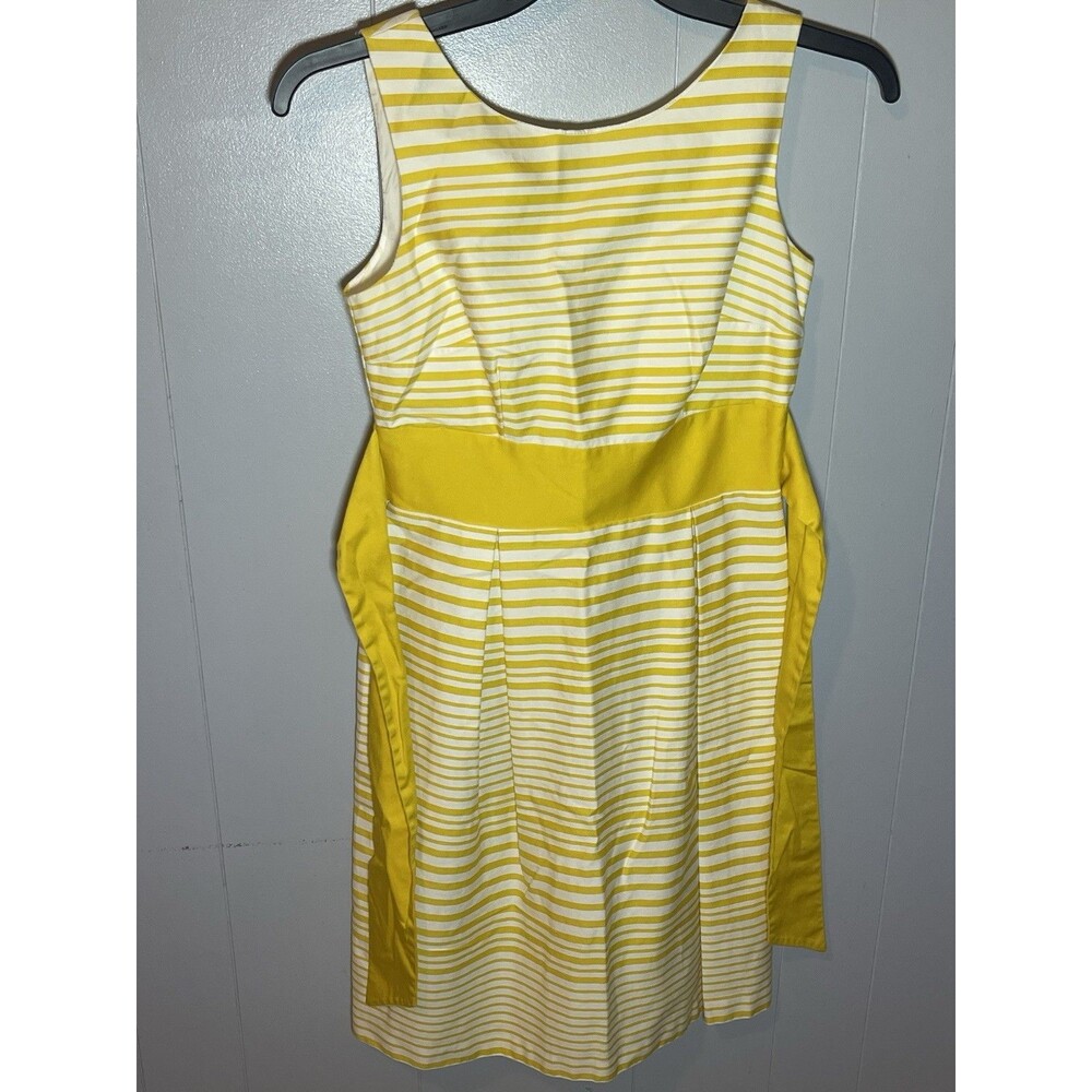 New Directions Women’s A-Line Dress Size 4 Yellow/White Striped Sleeveless Lined